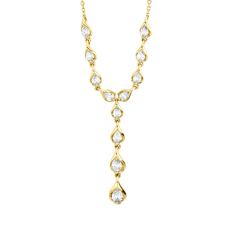 Mehrfachsteinbesatz Collier Gelbgold 18kt 0,98ct
