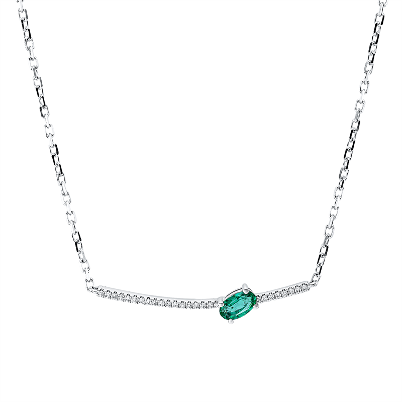 Farbstein Classic Collier Weißgold 14kt 0,06ct