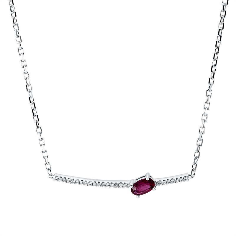 Farbstein Classic Collier Weißgold 18kt 0,06ct
