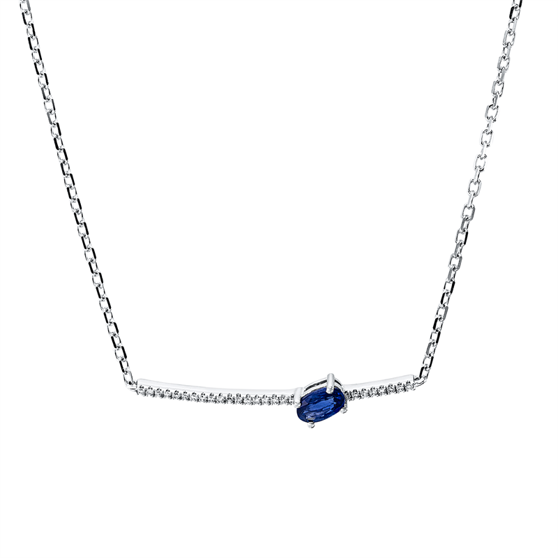 Farbstein Classic Collier Weißgold 18kt 0,06ct
