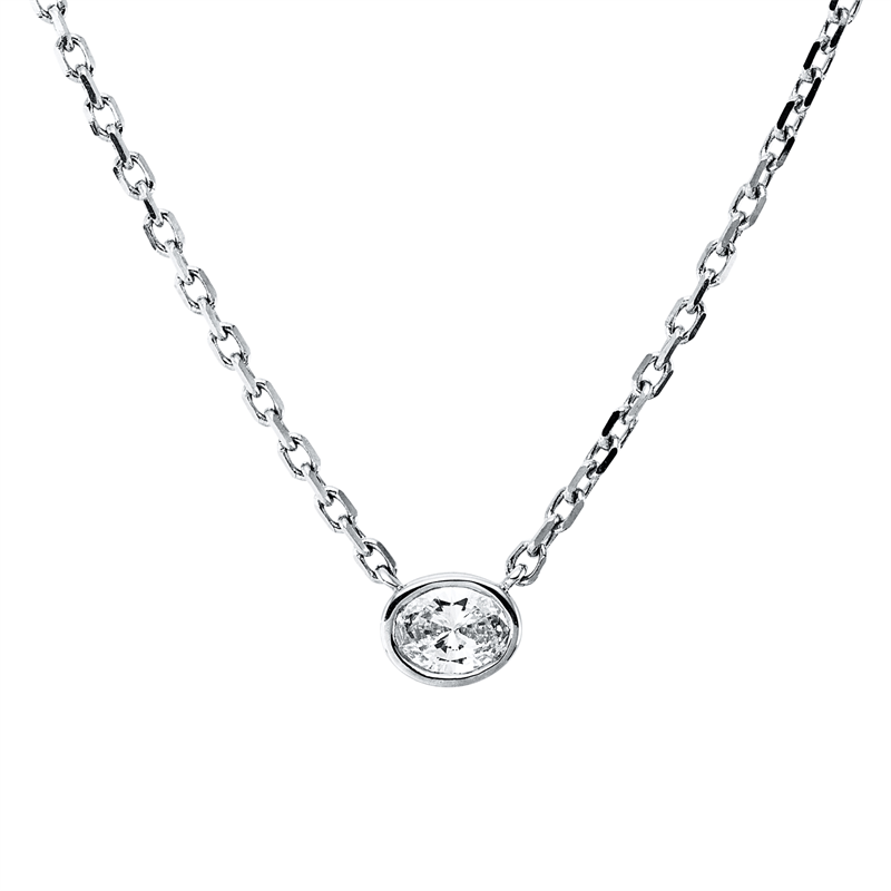 Solitaire Collier Weißgold 14kt 0,21ct