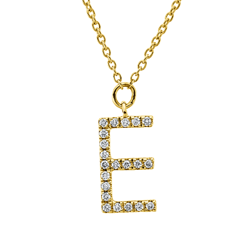 Buchstabe Collier Gelbgold 18kt 0,04ct