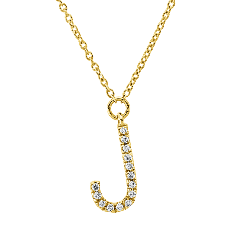 Buchstabe Collier Gelbgold 18kt 0,03ct