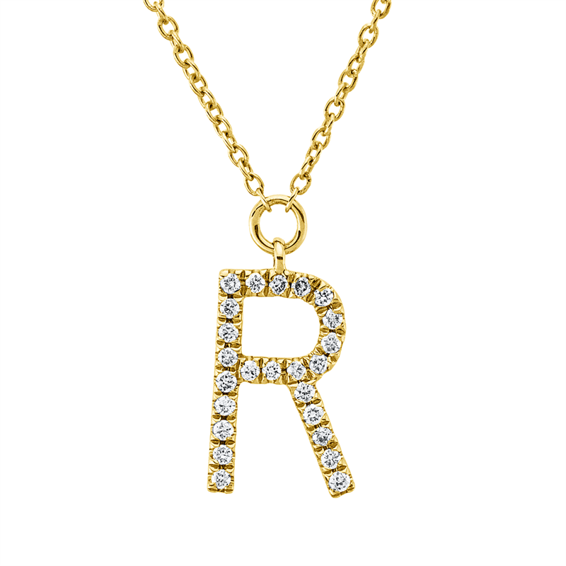 Buchstabe Collier Gelbgold 18kt 0,05ct
