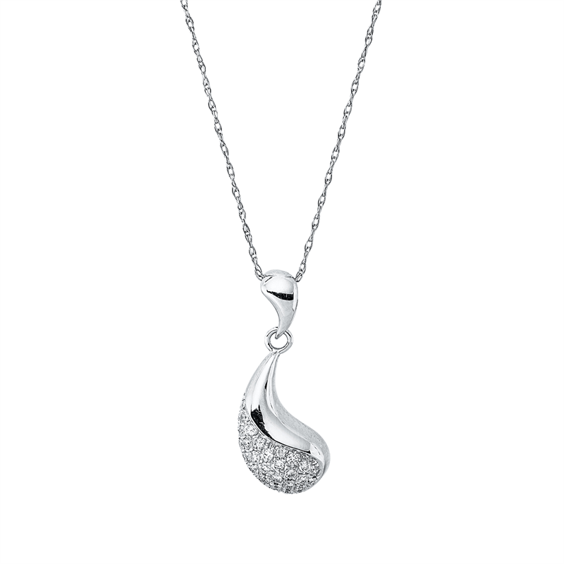Pavé Collier Weißgold 14kt 0,17ct