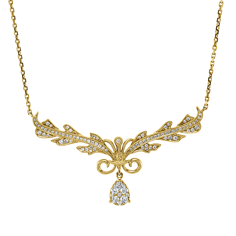 Mehrfachsteinbesatz Collier Gelbgold 18kt 0,36ct
