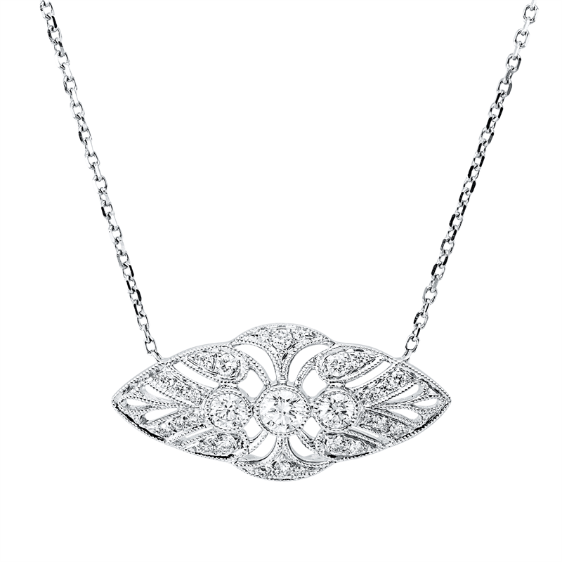 Mehrfachsteinbesatz Collier Weißgold 18kt 0,46ct