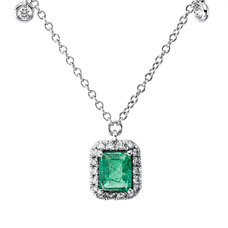 Farbstein Classic Collier Weißgold 18kt 0,17ct