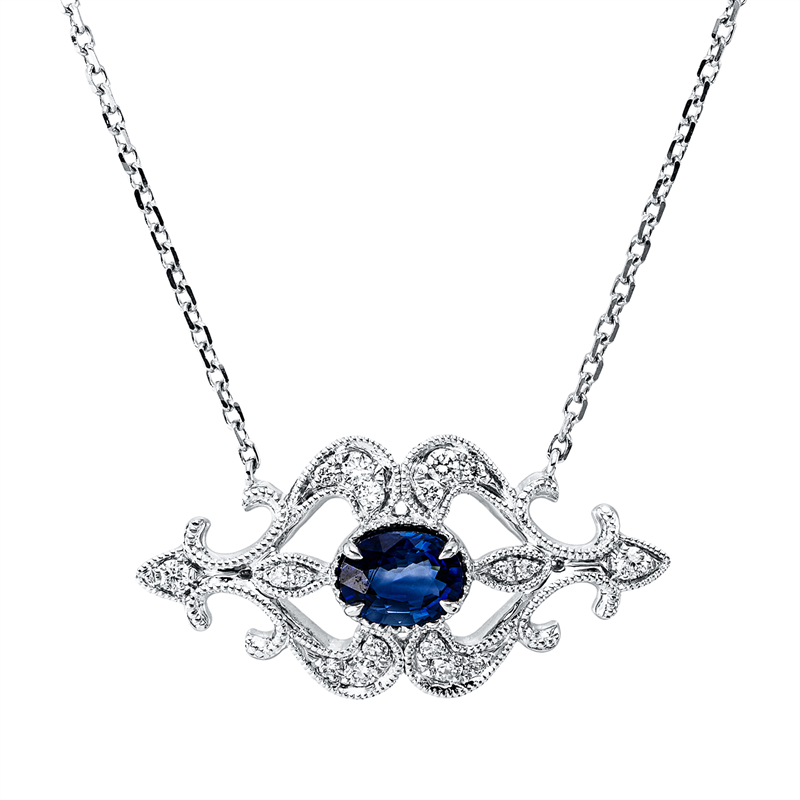 Farbstein Classic Collier Weißgold 18kt 0,11ct