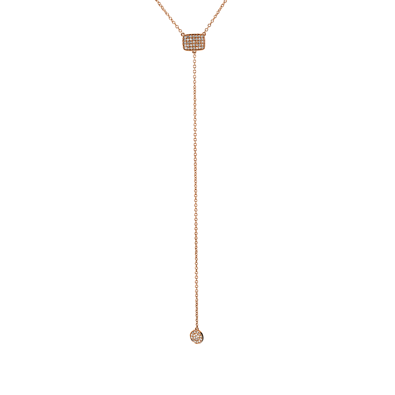 Mehrfachsteinbesatz Collier Weißgold 18kt 0,13ct