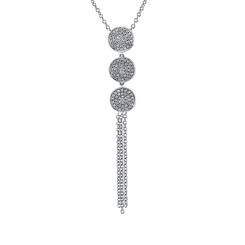Mehrfachsteinbesatz Collier Weißgold 18kt 0,21ct