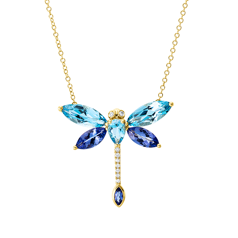 Farbstein Fashion Collier Gelbgold 18kt 0,06ct