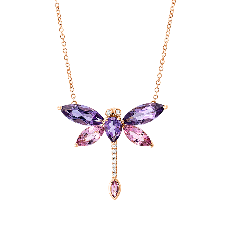 Farbstein Fashion Collier Rotgold 18kt 0,06ct
