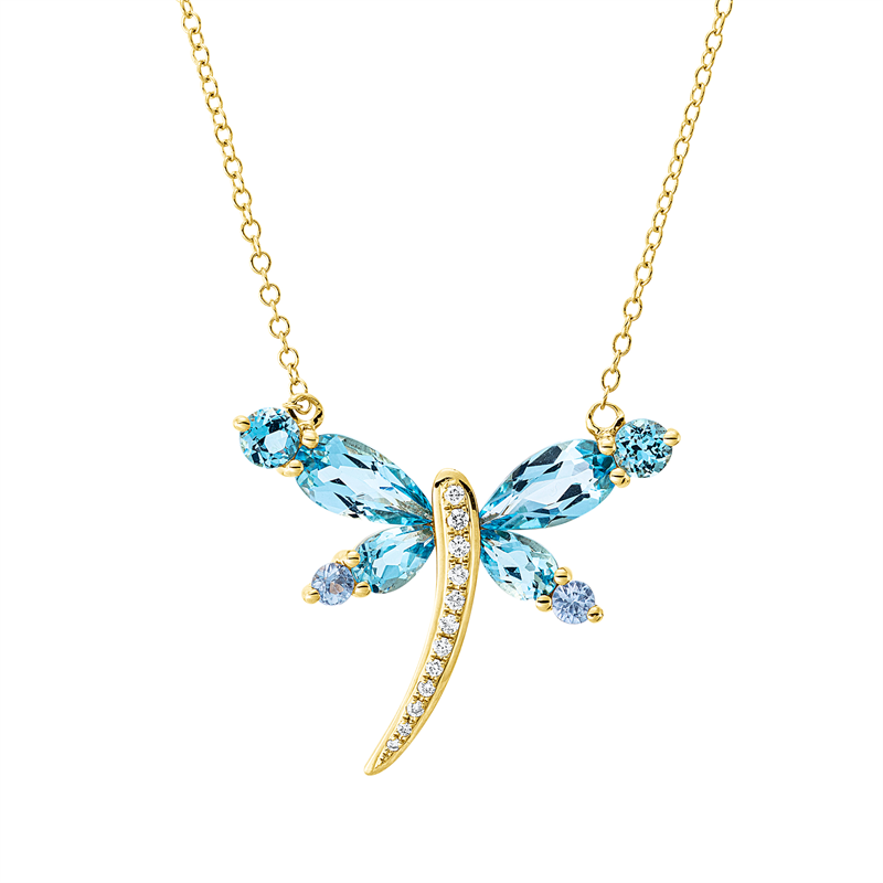 Farbstein Fashion Collier Gelbgold 18kt 0,06ct