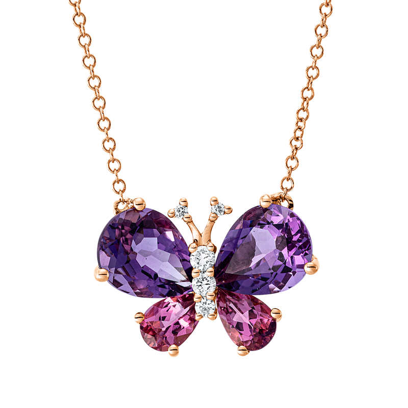 Farbstein Fashion Collier Rotgold 18kt 0,1ct