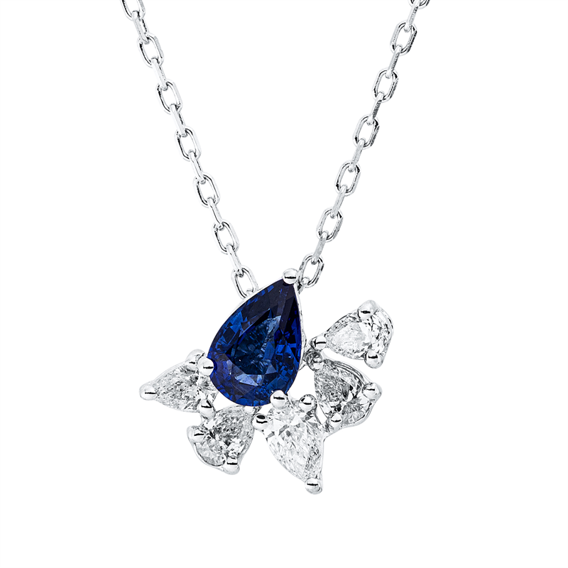 Farbstein Classic Collier Weißgold 18kt 0,31ct