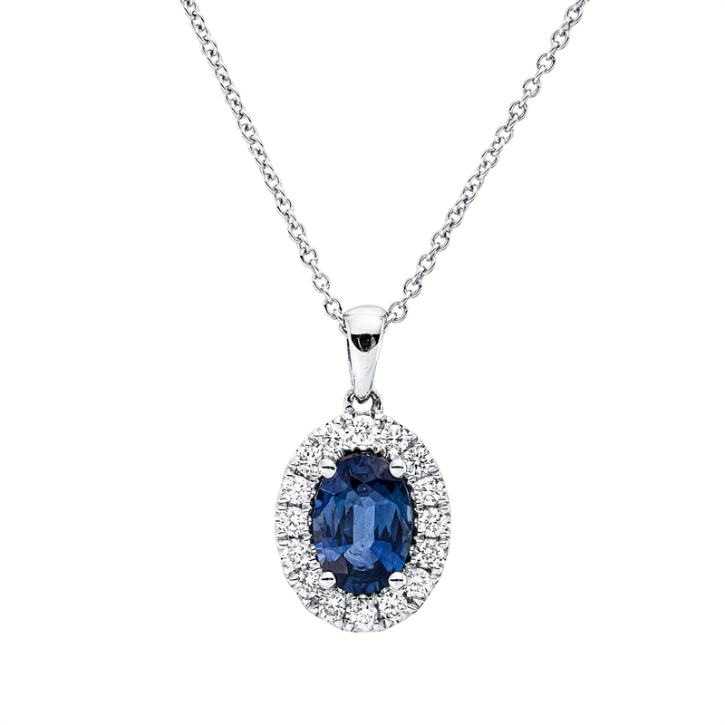 Farbstein Classic Collier Weißgold 18kt 0,19ct