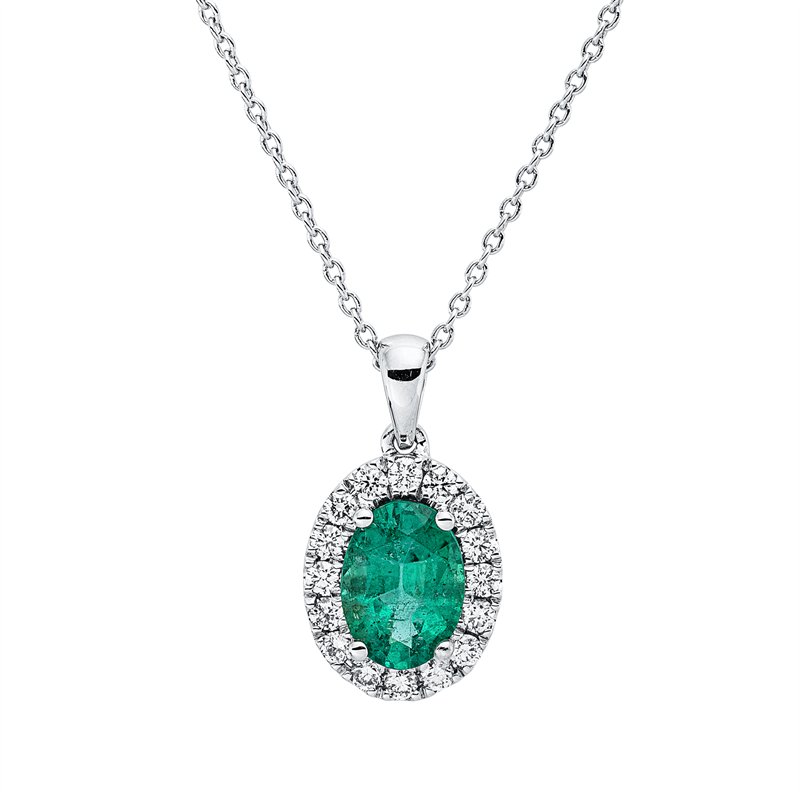 Farbstein Classic Collier Weißgold 18kt 0,18ct