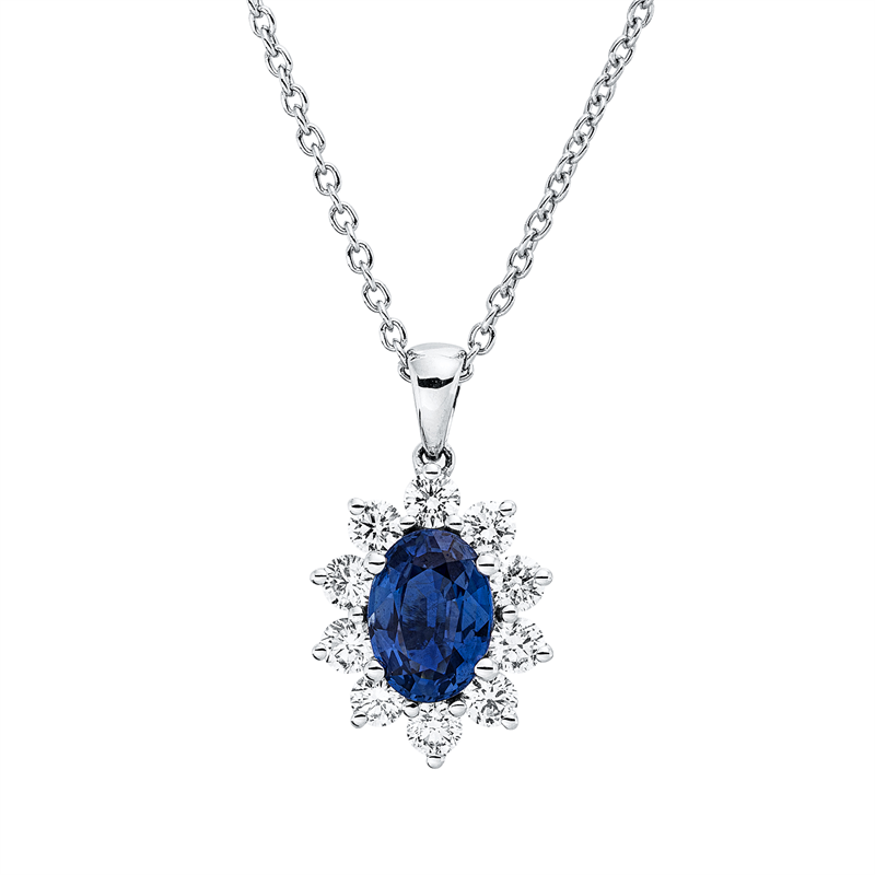 Farbstein Classic Collier Weißgold 18kt 0,45ct