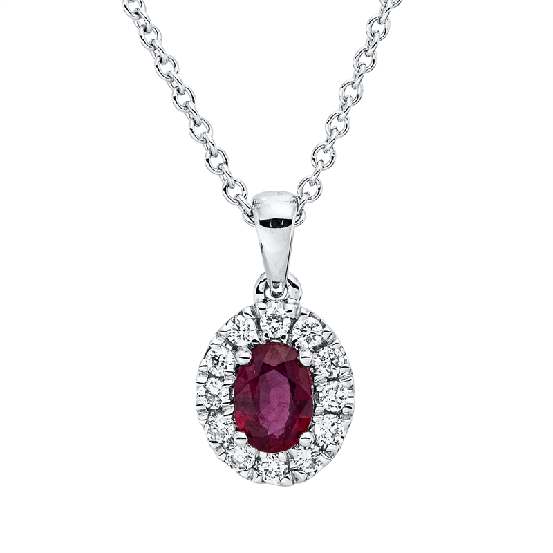 Farbstein Classic Collier Weißgold 18kt 0,09ct