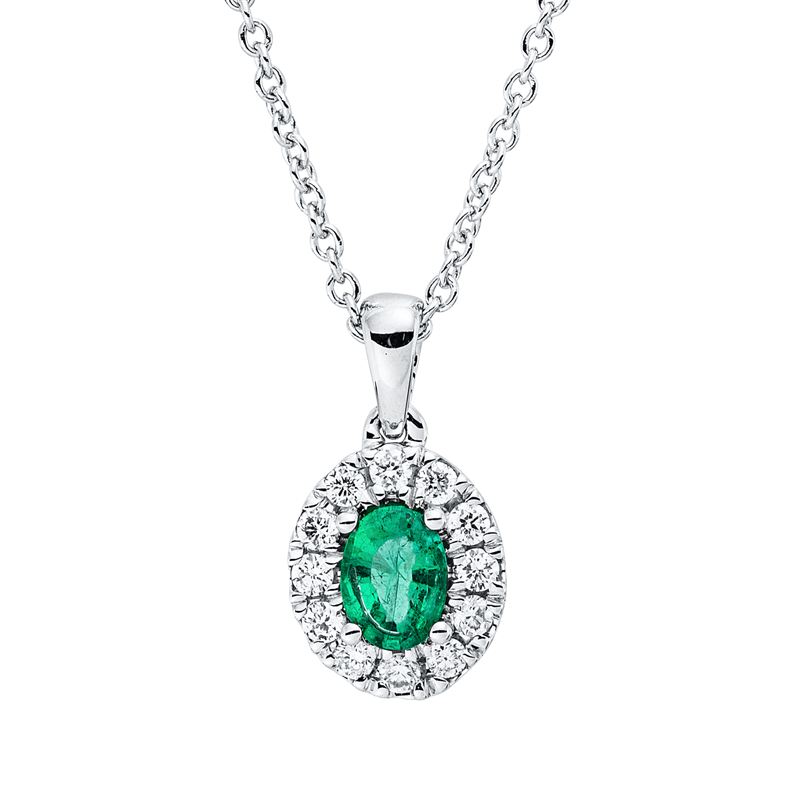 Farbstein Classic Collier Weißgold 18kt 0,09ct
