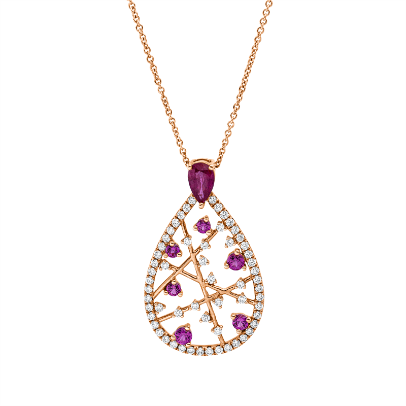 Farbstein Classic Collier Rotgold 18kt 0,39ct