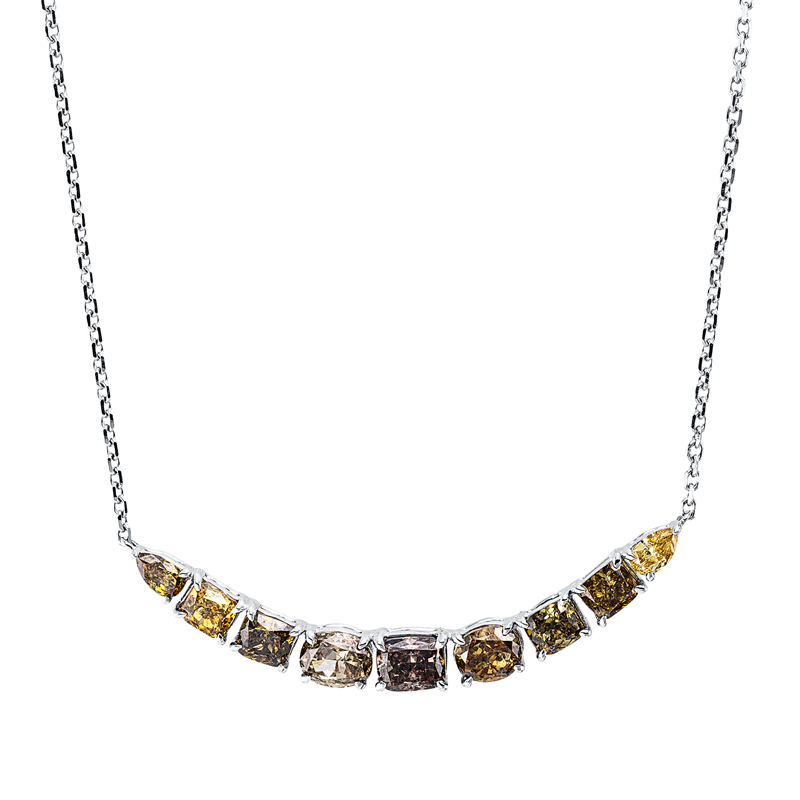 Farbiger Diamant Collier Weißgold 18kt 2,78ct