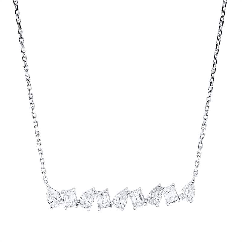 Baguette Collier Weißgold 18kt 1,24ct