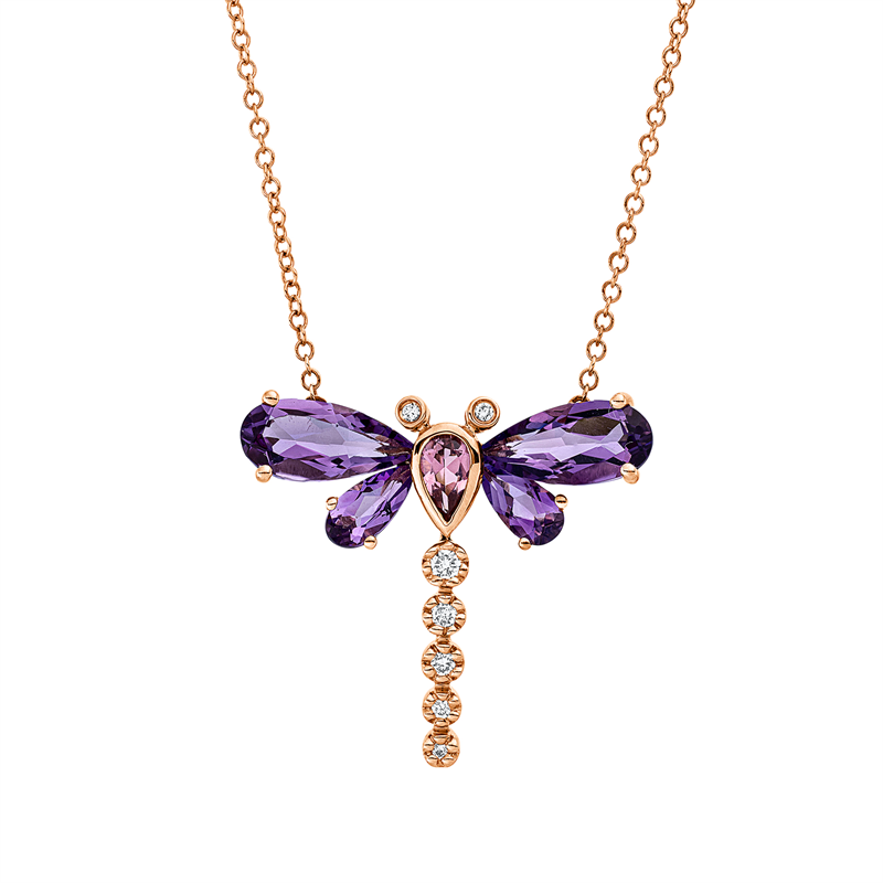 Tier Collier Rotgold 18kt 0,08ct