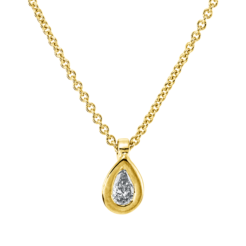 Solitaire Collier Gelbgold 18kt 0,1ct