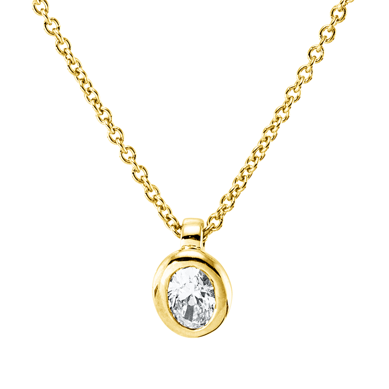 Solitaire Collier Gelbgold 18kt 0,12ct