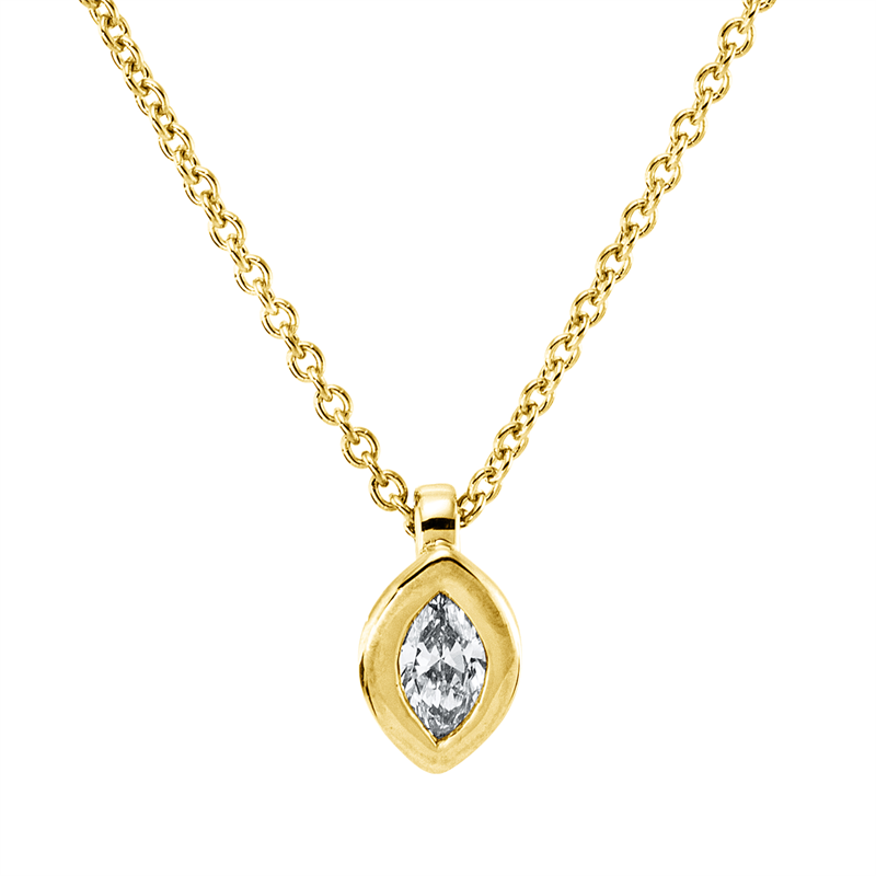 Solitaire Collier Gelbgold 18kt 0,1ct
