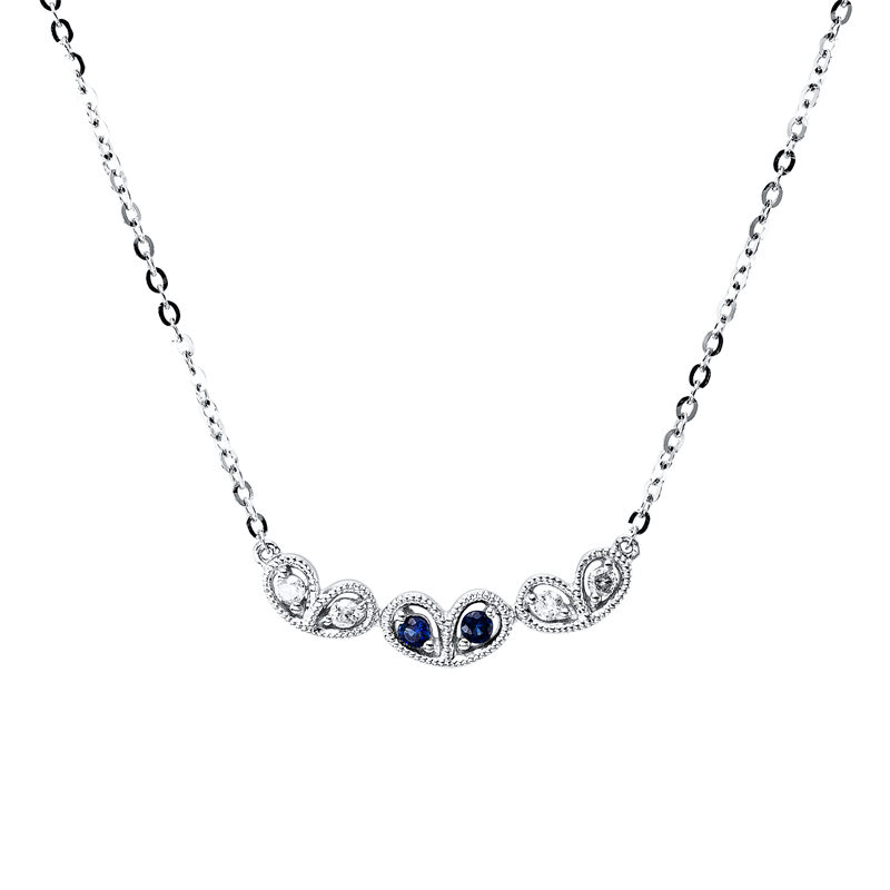 Farbstein Classic Collier Weißgold 18kt 0,05ct