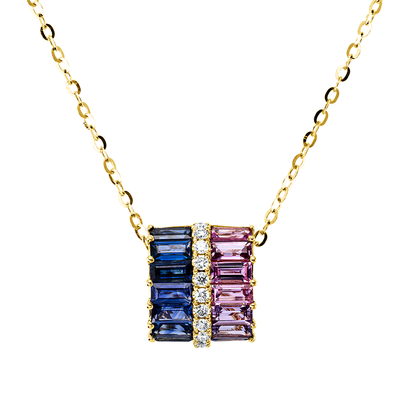 Rainbow & Multicolor Collier Gelbgold 18kt 0,12ct