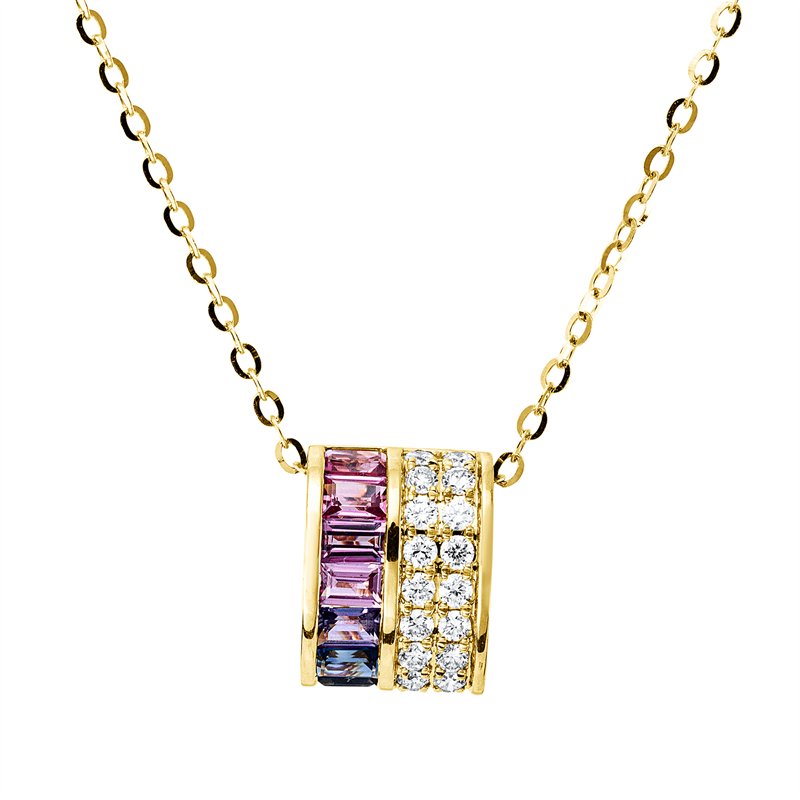 Rainbow & Multicolor Collier Gelbgold 18kt 0,25ct