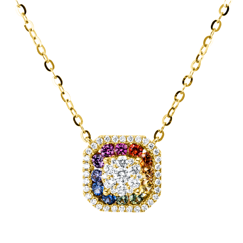 Rainbow & Multicolor Collier Gelbgold 18kt 0,3ct