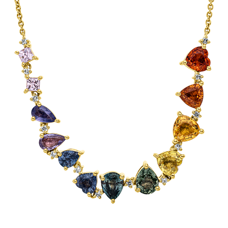 Rainbow & Multicolor Collier Gelbgold 18kt 0,11ct