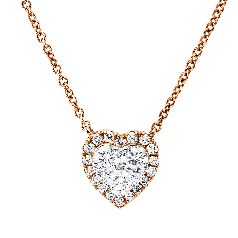 Illusion Classic Collier Rotgold / Weißgold 18kt 0,17ct