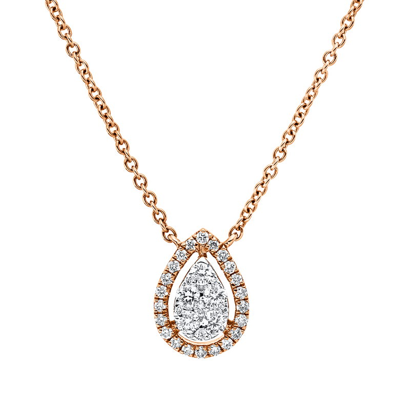 Illusion Classic Collier Rotgold / Weißgold 18kt 0,22ct