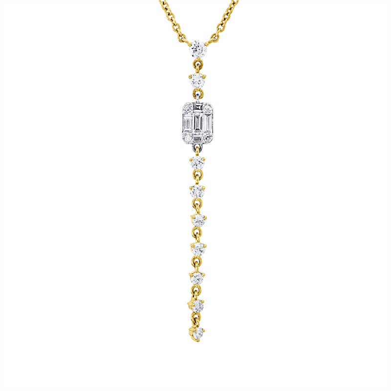 Baguette Illusion Collier Gelbgold / Weißgold 18kt 0,41ct