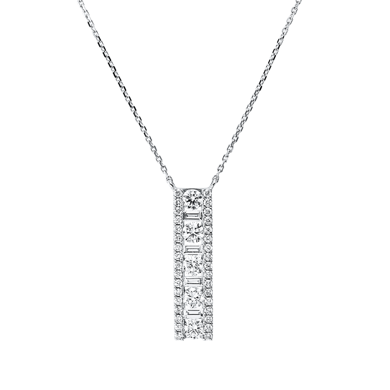Baguette Collier Weißgold 18kt 0,68ct