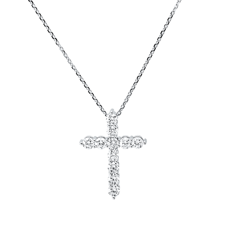 Kreuz Collier Weißgold 18kt 0,52ct