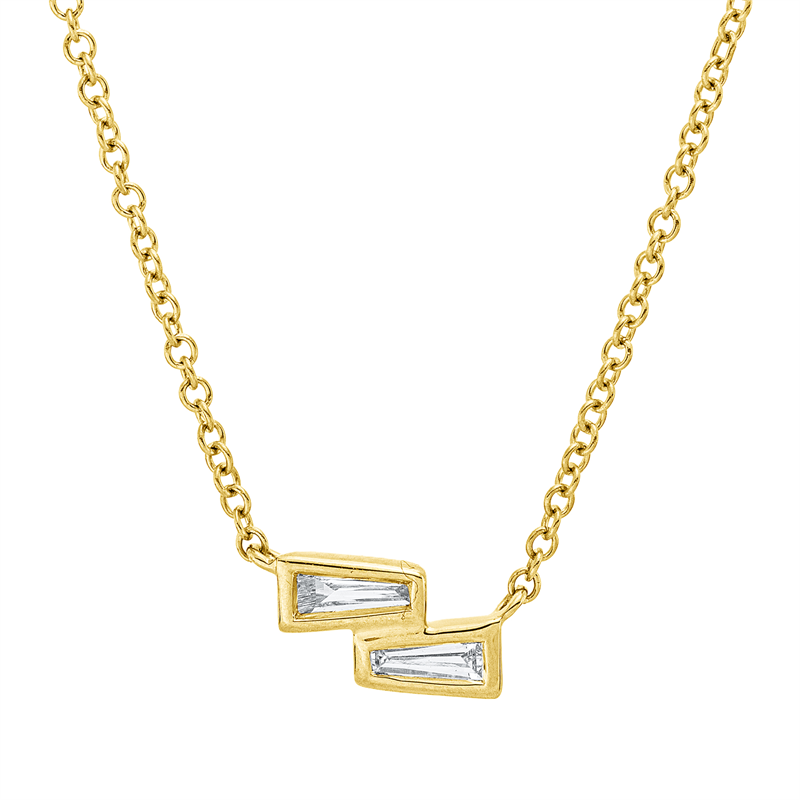Baguette Collier Gelbgold 18kt 0,1ct