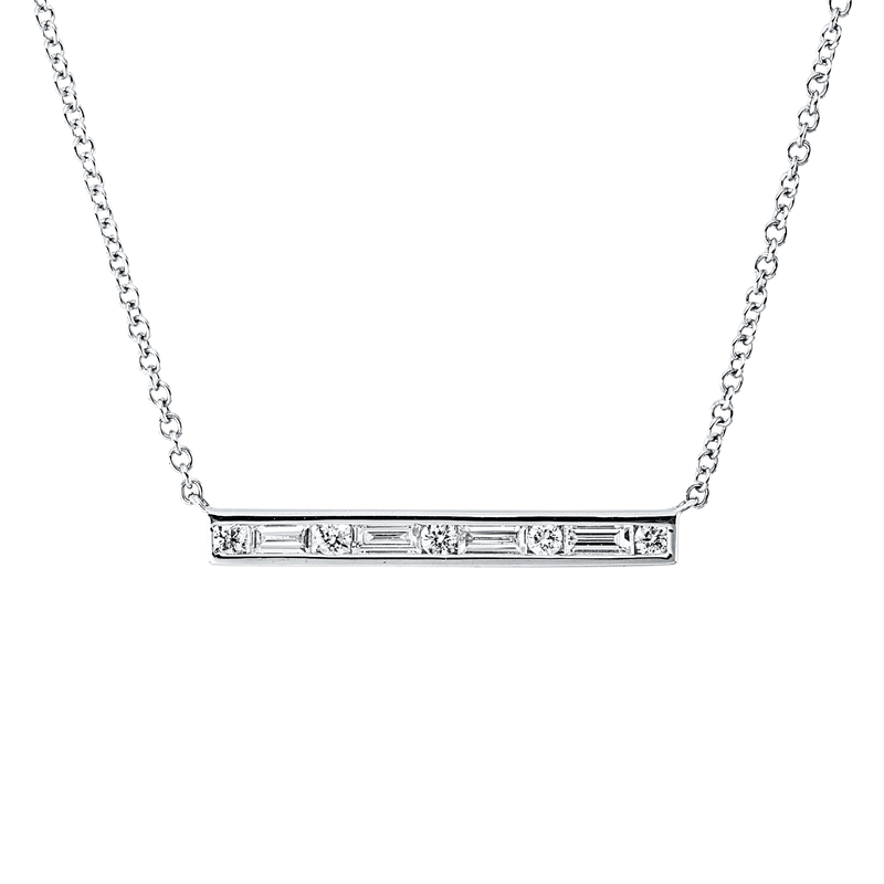 Baguette Collier Weißgold 18kt 0,43ct