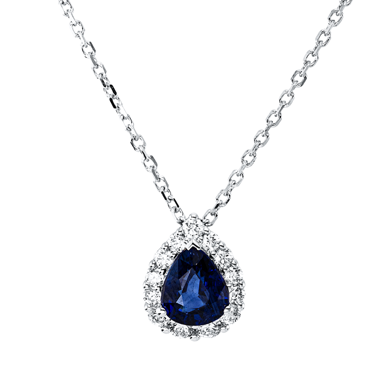 Farbstein Classic Collier Weißgold 18kt 0,24ct
