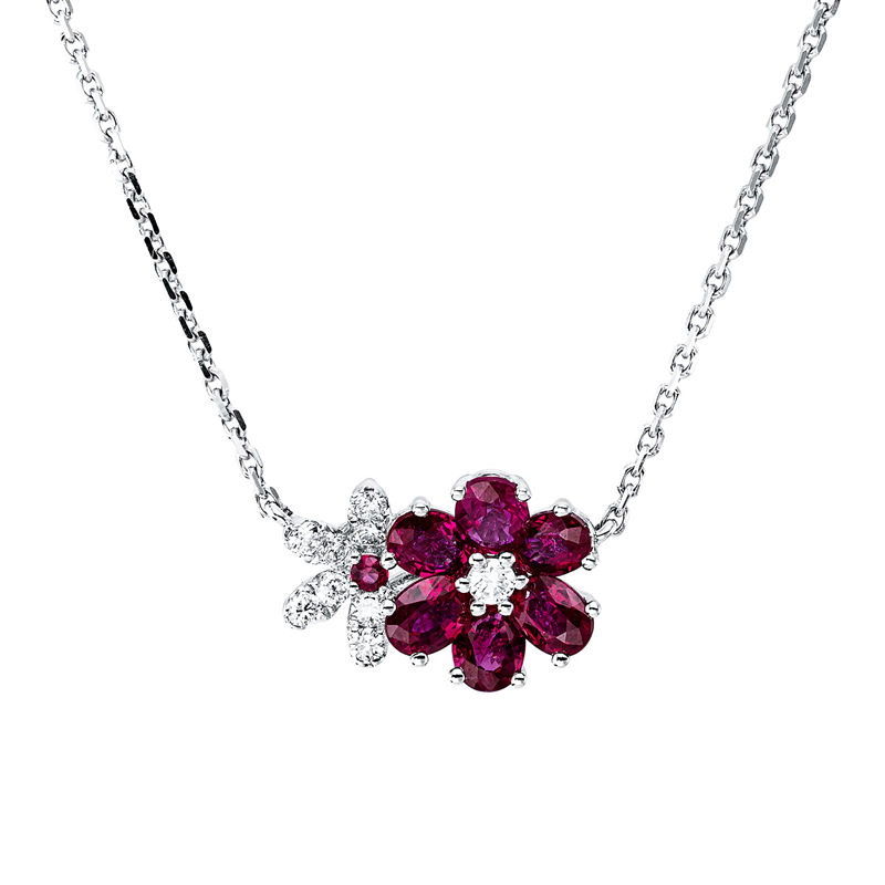 Farbstein Classic Collier Weißgold 18kt 0,16ct