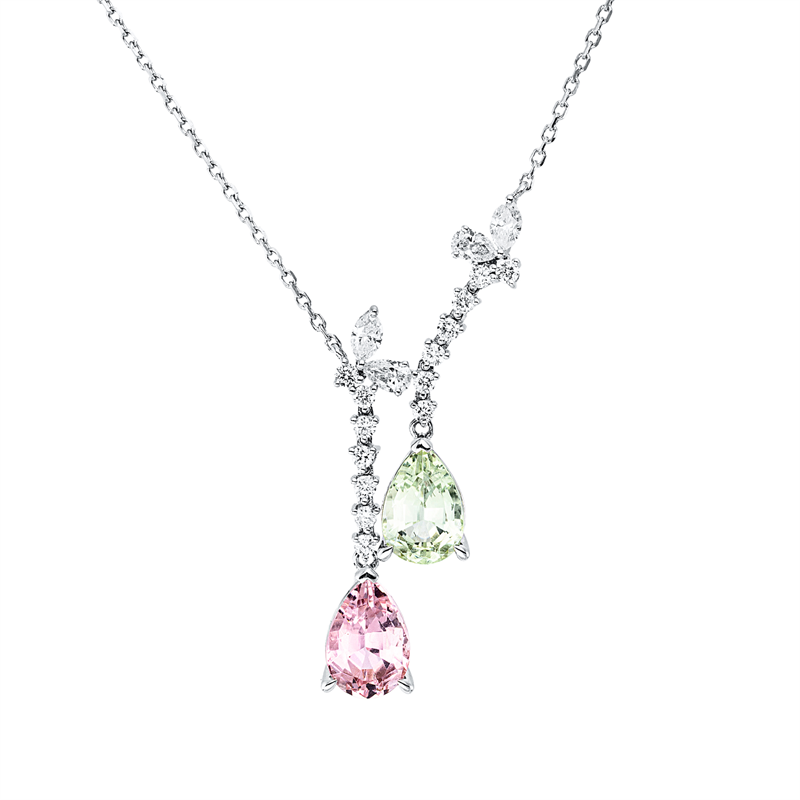 Farbstein Fashion Collier Weißgold 18kt 0,53ct