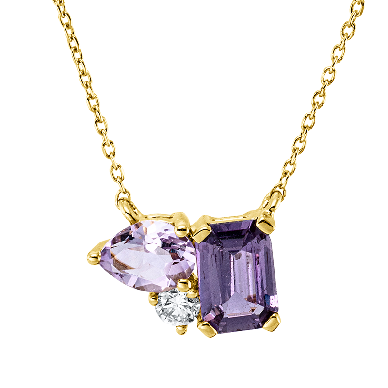 Farbstein Fashion Collier Gelbgold 18kt 0,05ct