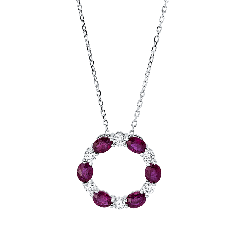 Farbstein Classic Collier Weißgold 18kt 0,34ct
