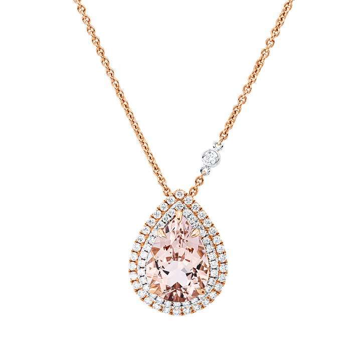 Farbstein Fashion Collier Rotgold / Weißgold 18kt Ref-4R244